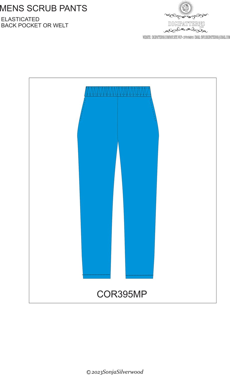Scrubs mens\unisex elasticated pant