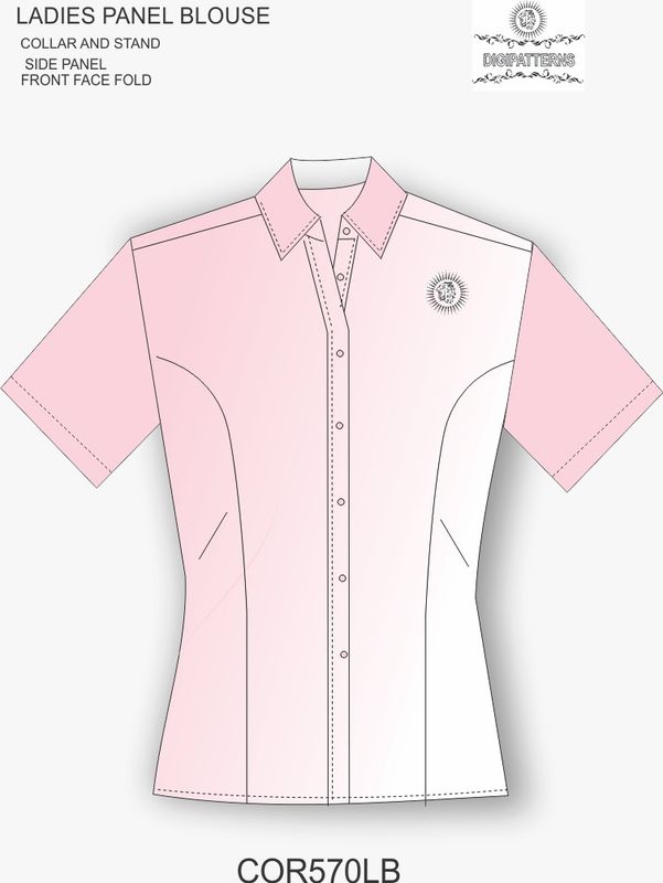  Corporate ladies blouse with side panels