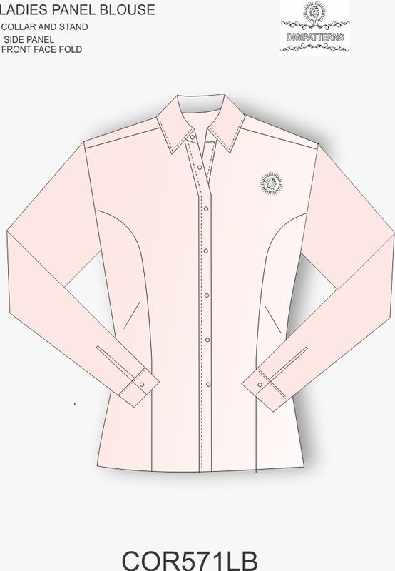 Corporate ladies blouse with side panels
