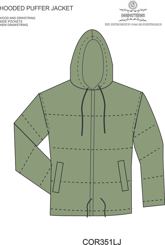 Outdoor mens hoody puffer