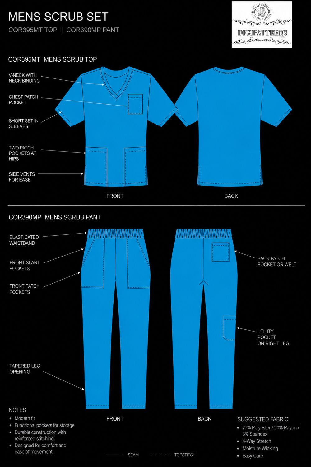 Scrubs mens pant
