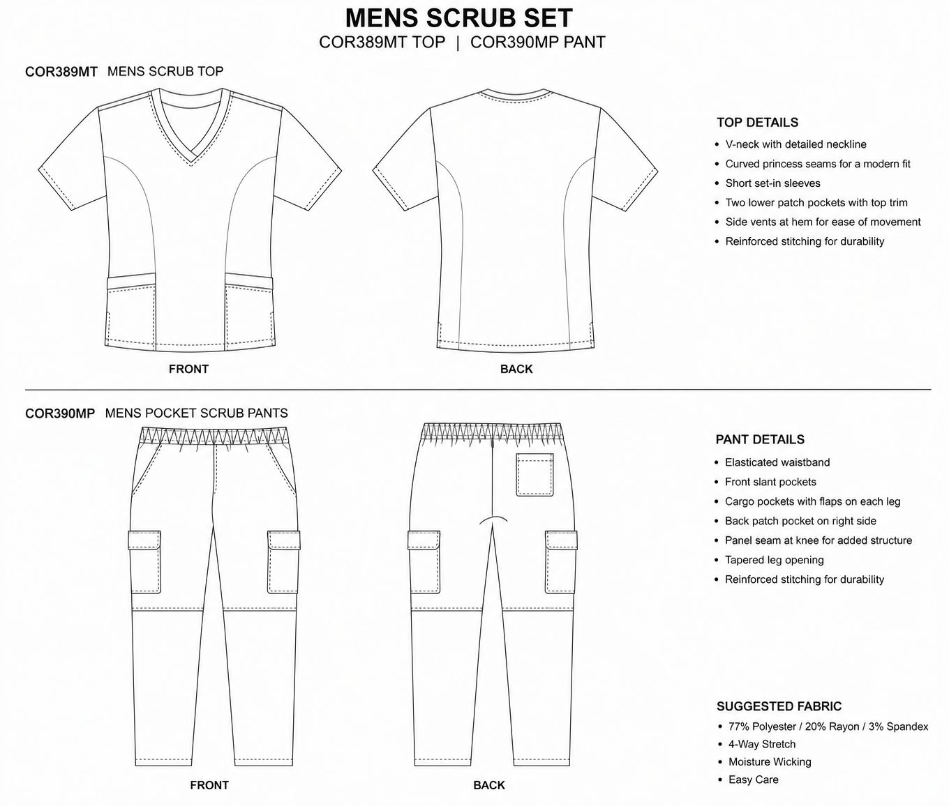 Scrubs mens angled pocket