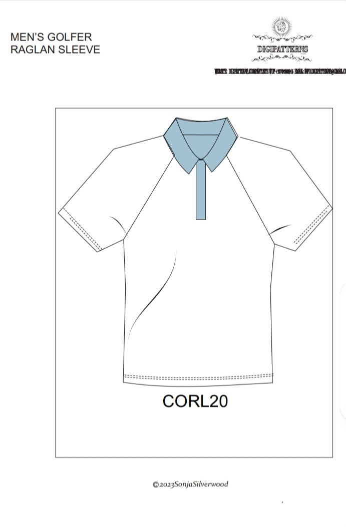 Corporate mens raglan golfer