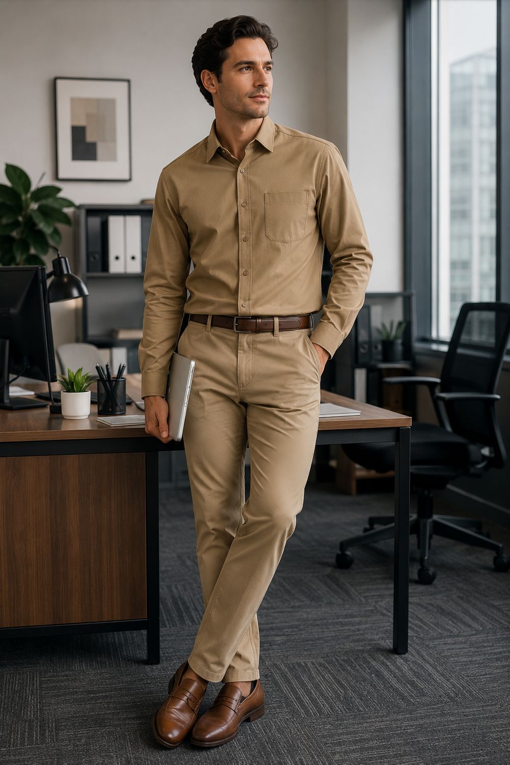 Corporate mens chinos