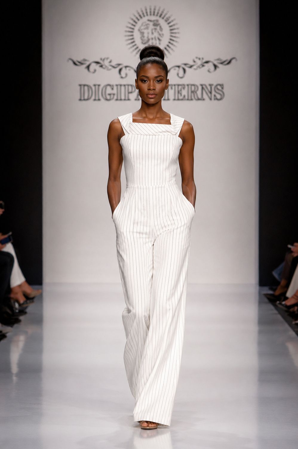 Jumpsuit with side pockets and strap detail