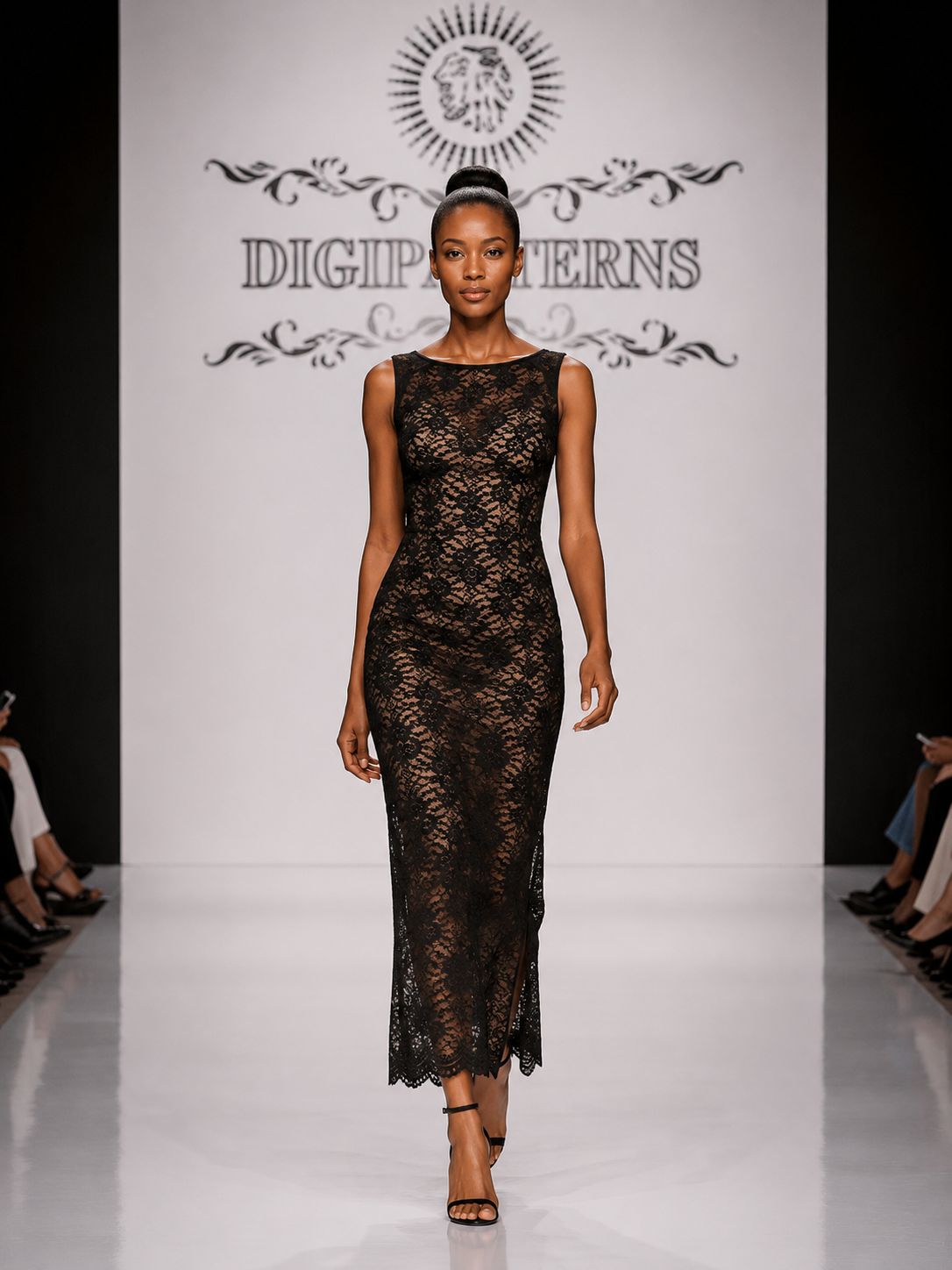 Lace and leather dress
