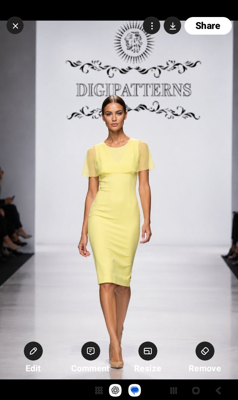 Instant couture shoulder cape dress