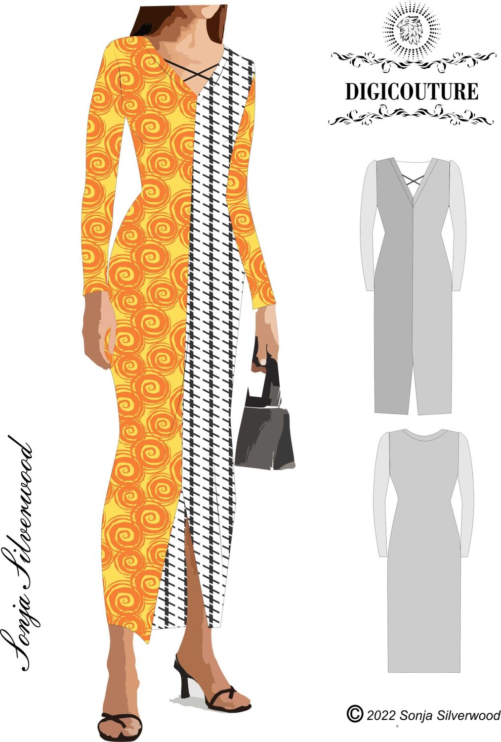 Instant couture coulourblock dress
