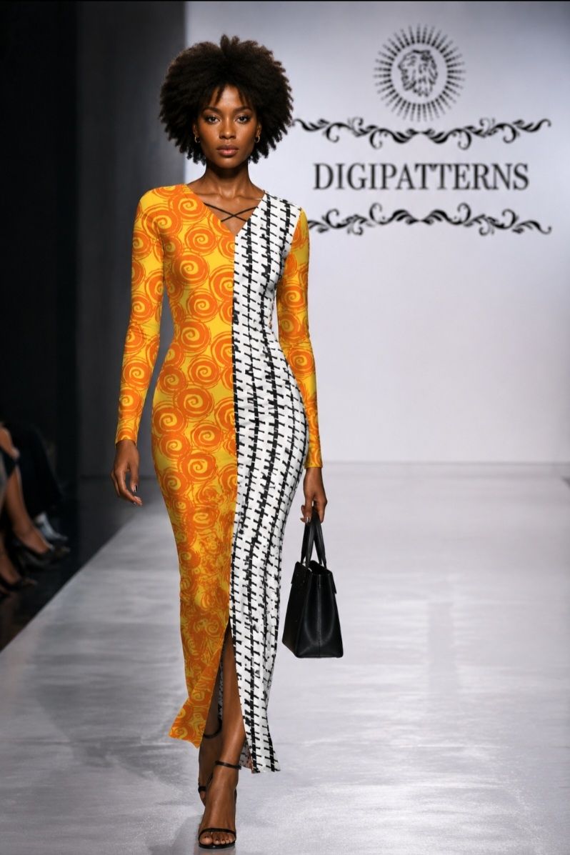 Instant couture coulourblock dress