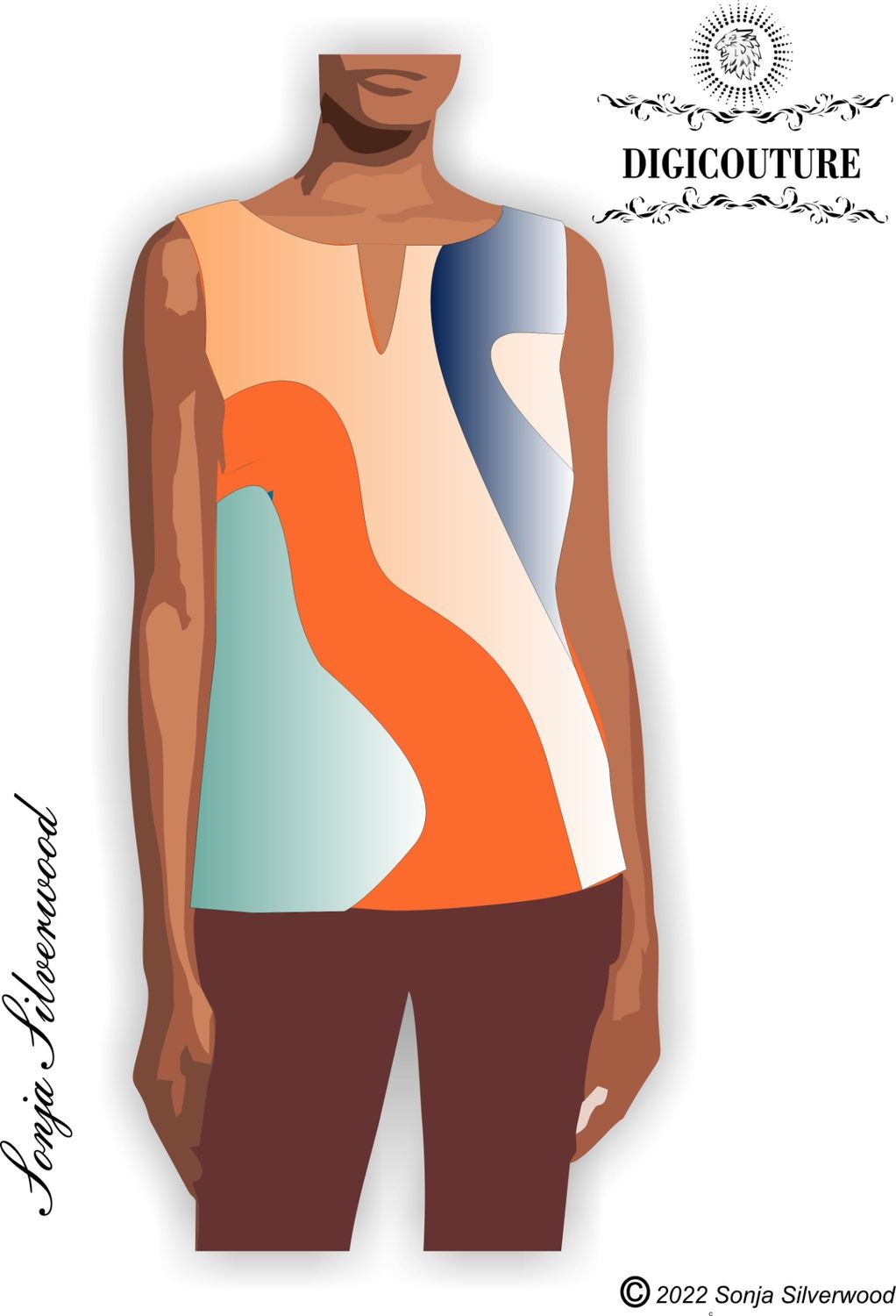Instant couture wave top and wide skirt