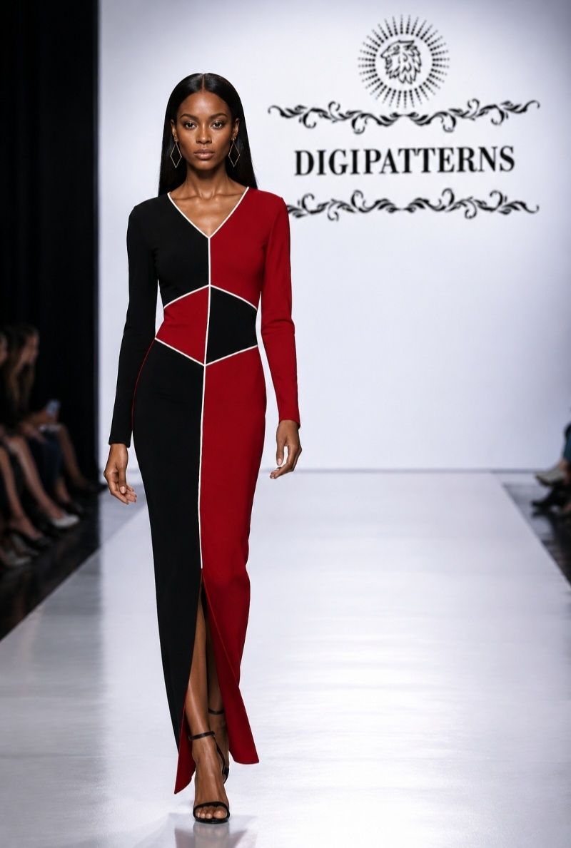 Instant couture coulourblock dress