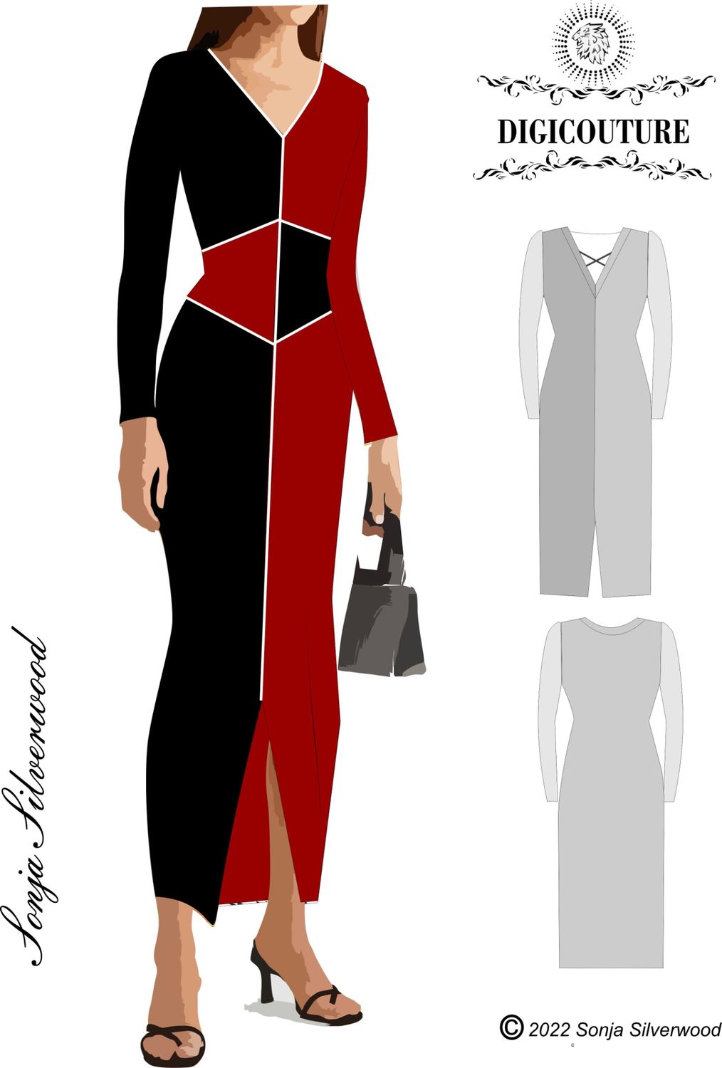Instant couture coulourblock dress