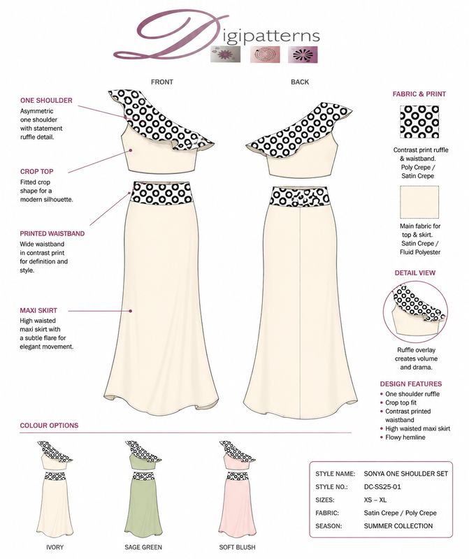 Spanish inspiration flounce top and flair skirt