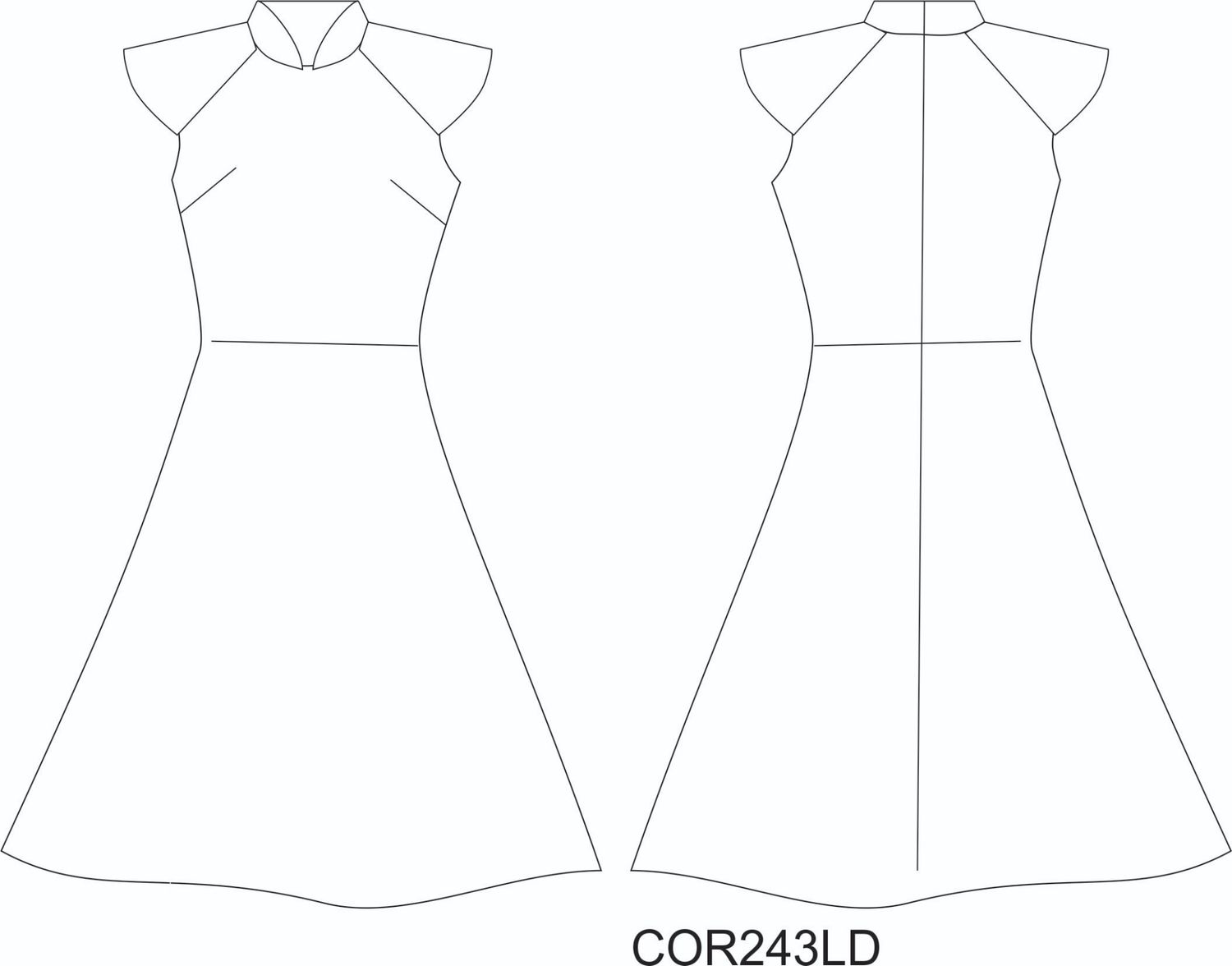 Ladies fluttersleeve dress