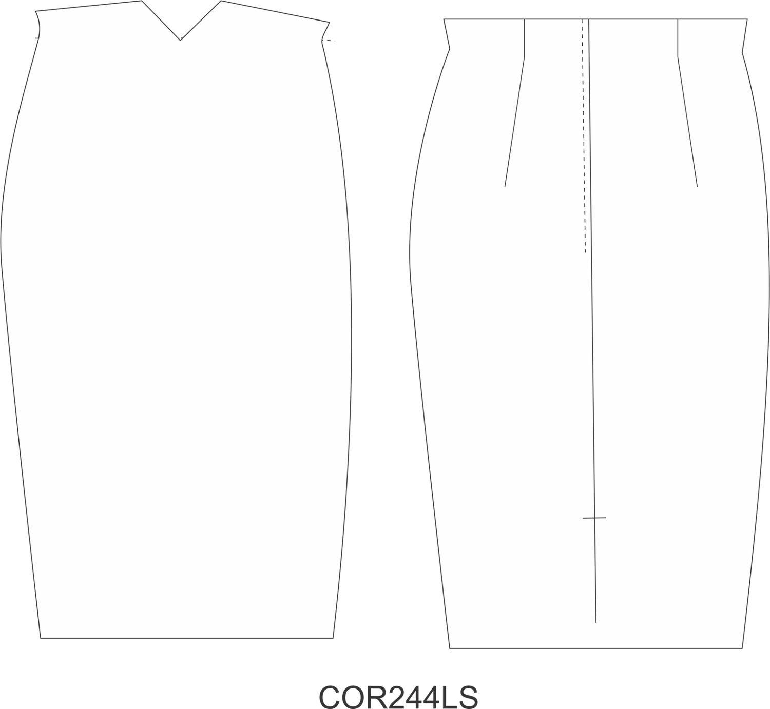 Ladies Notched pencil skirt