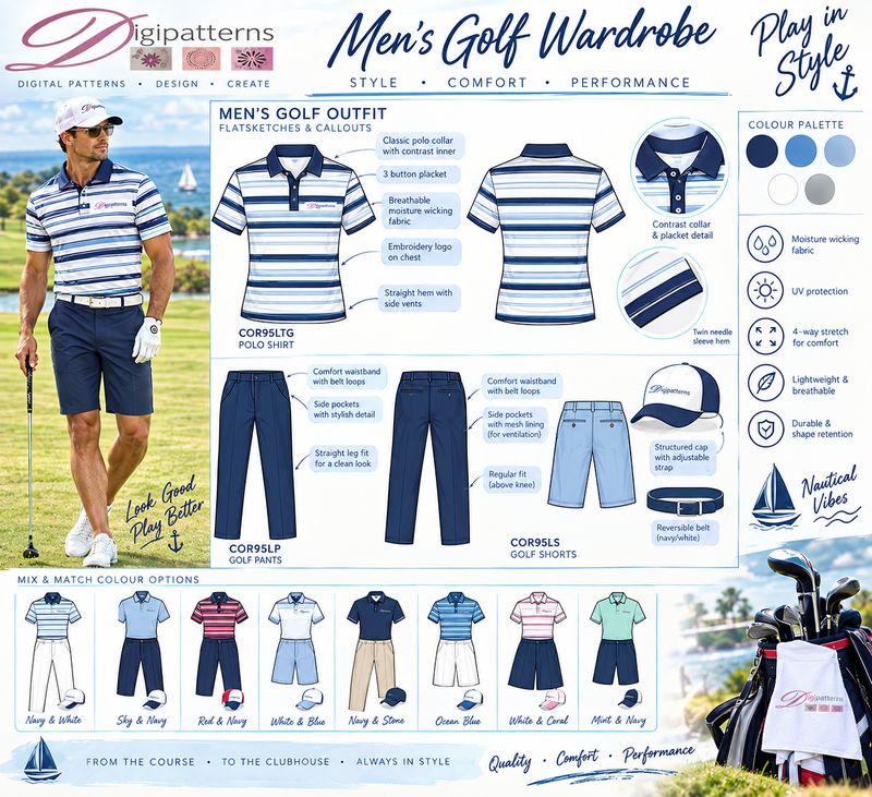Mens golfer wardrobe