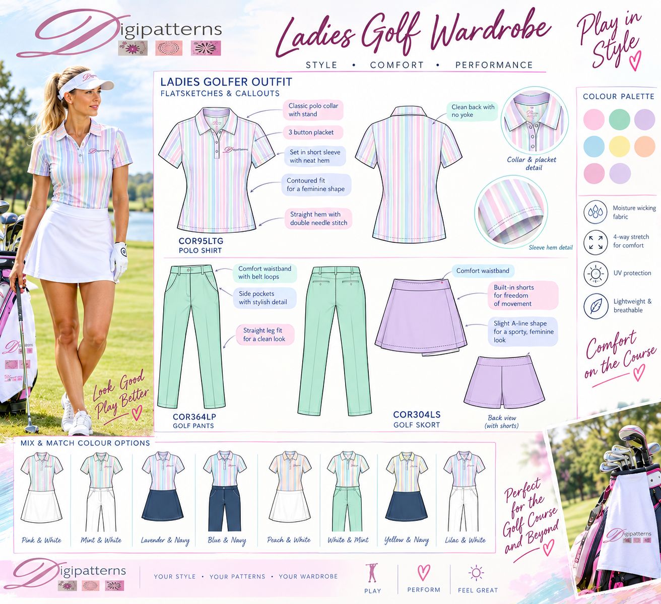Ladies golfer wardrobe