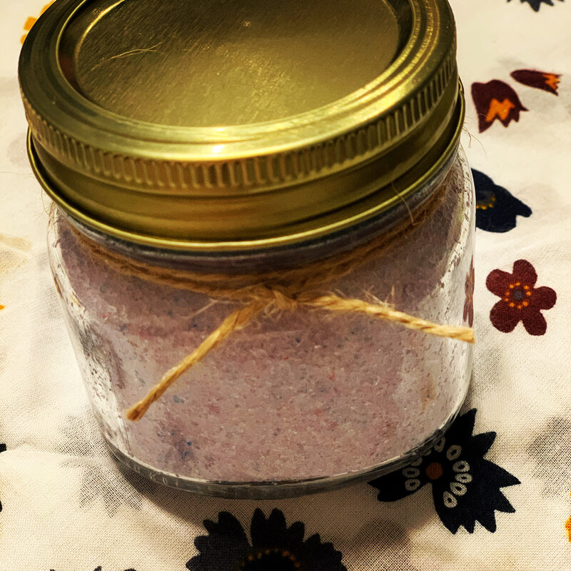 New sparkling lavender bath salts! Lovely soothing/therapeutic properties to relax you even in your stressful moments!