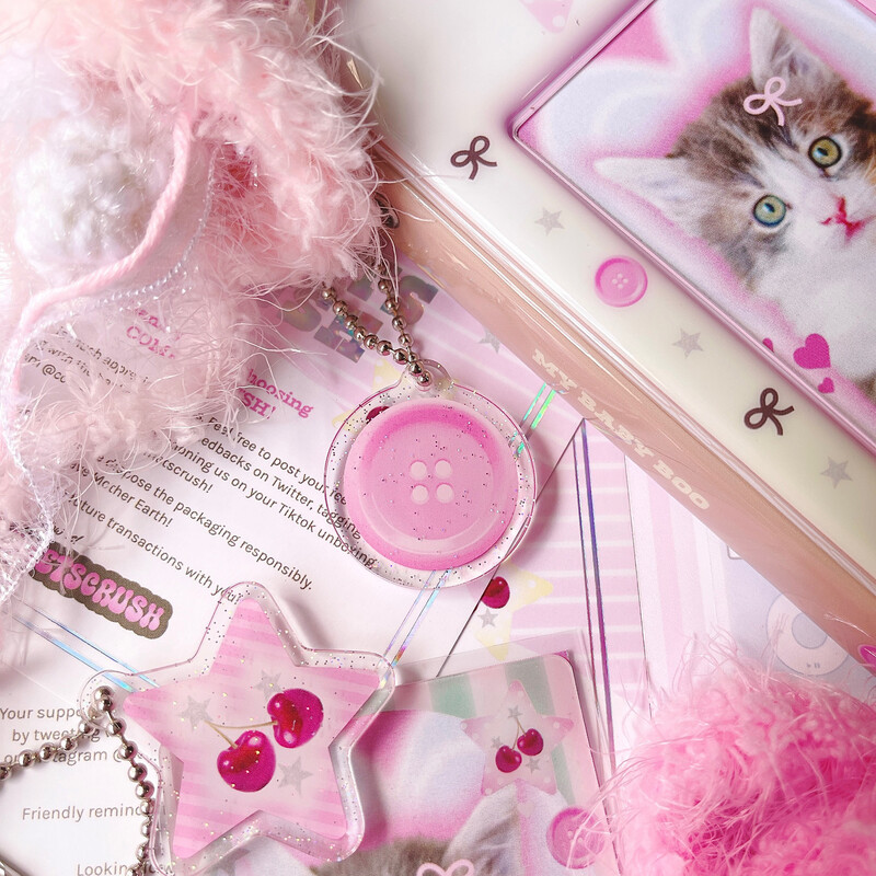 Button Keychain (Pink ver.)