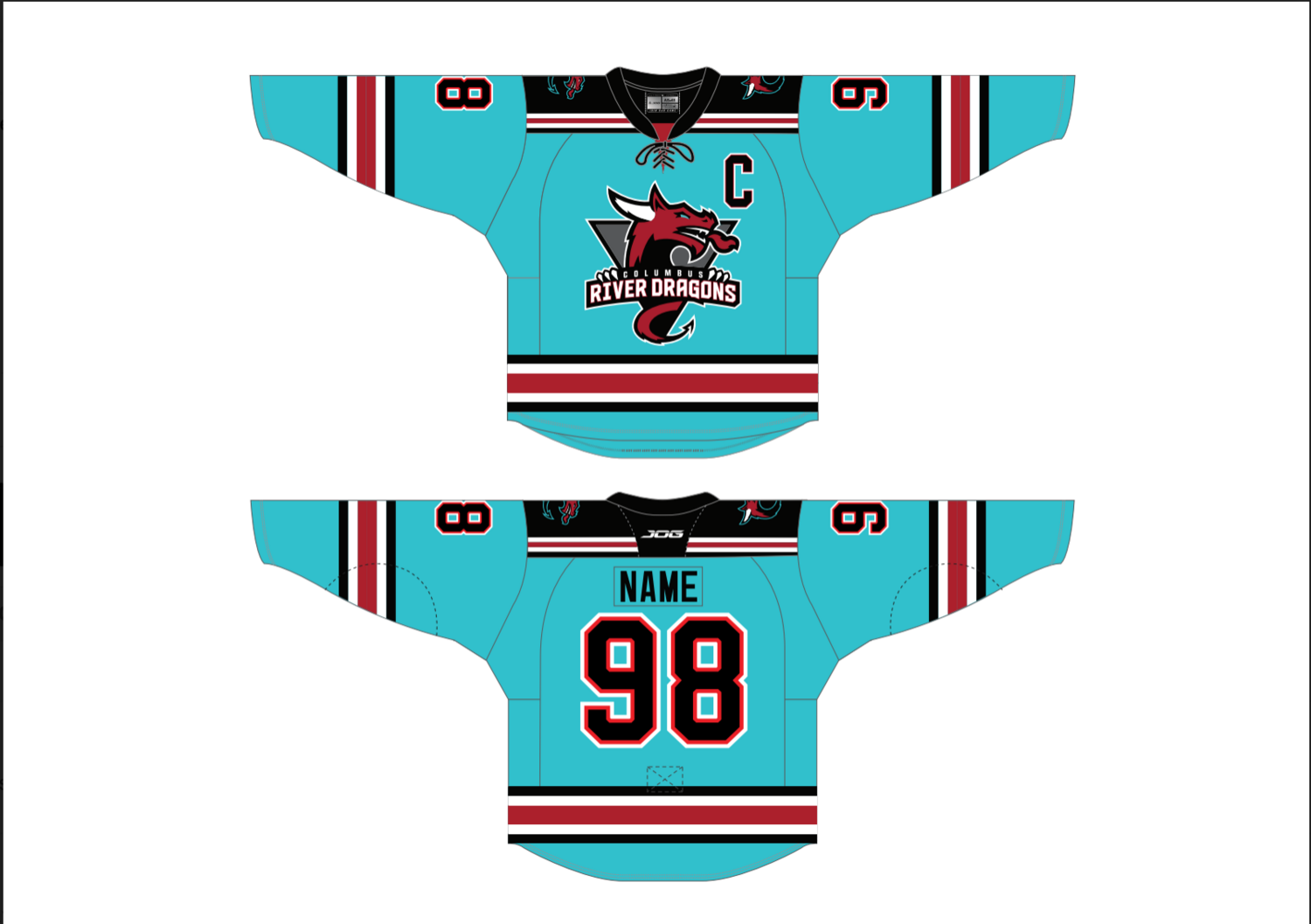 Authentic Teal Jersey Custom Name/Number