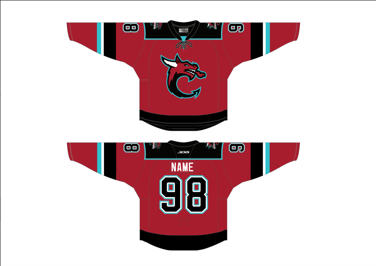 Authentic Red Jersey Custom Name/Number