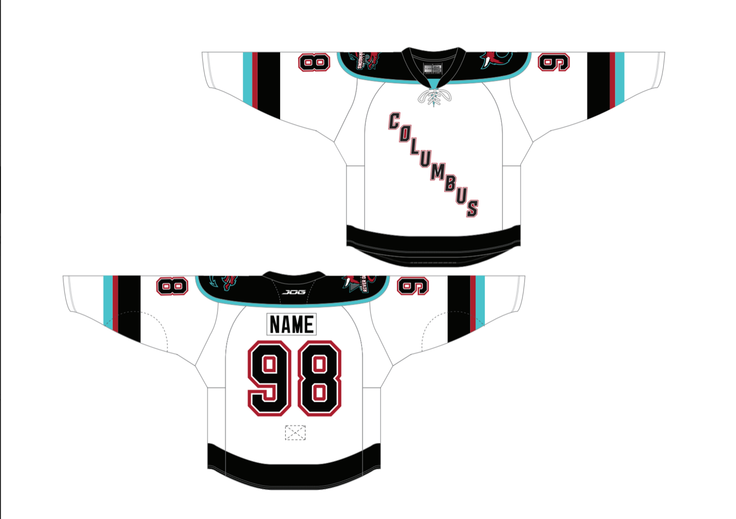 Authentic White Jersey Custom Name/Number