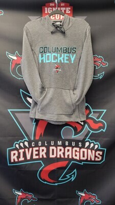 Ladies Columbus Hockey Main Logo Gray Terry Hoodie