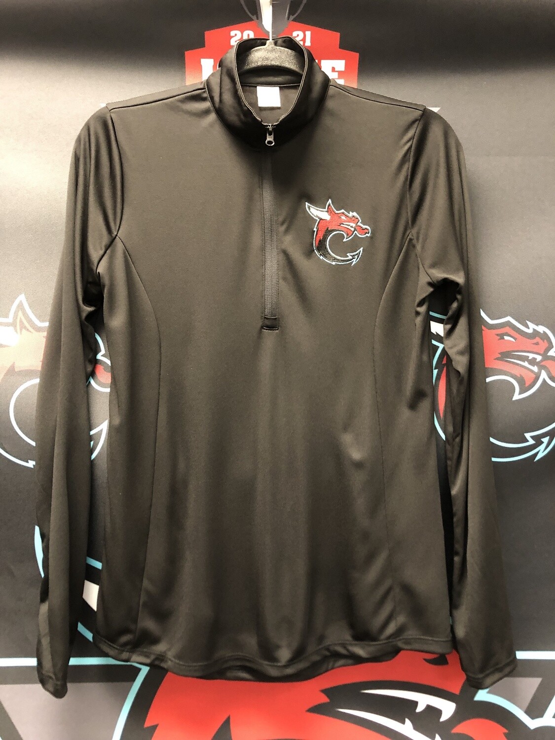 Ladies C Logo Black Embroidered 1/4 Zip