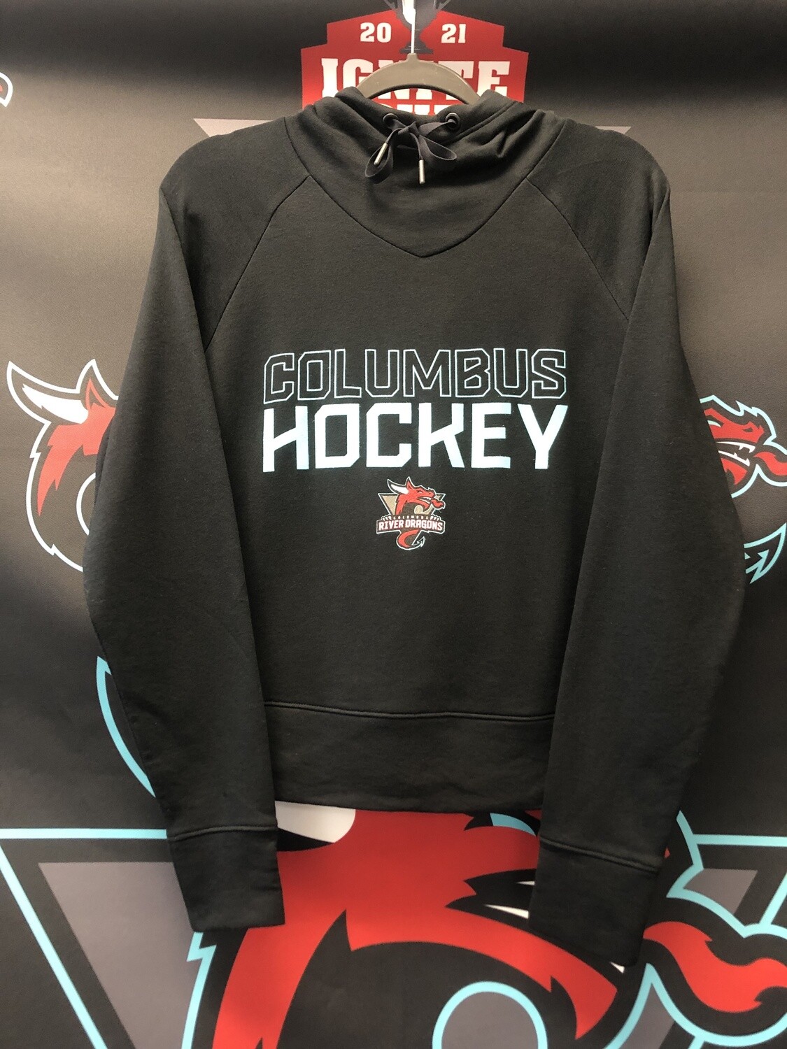 Ladies Columbus Hockey Main Logo Terry Hoodie