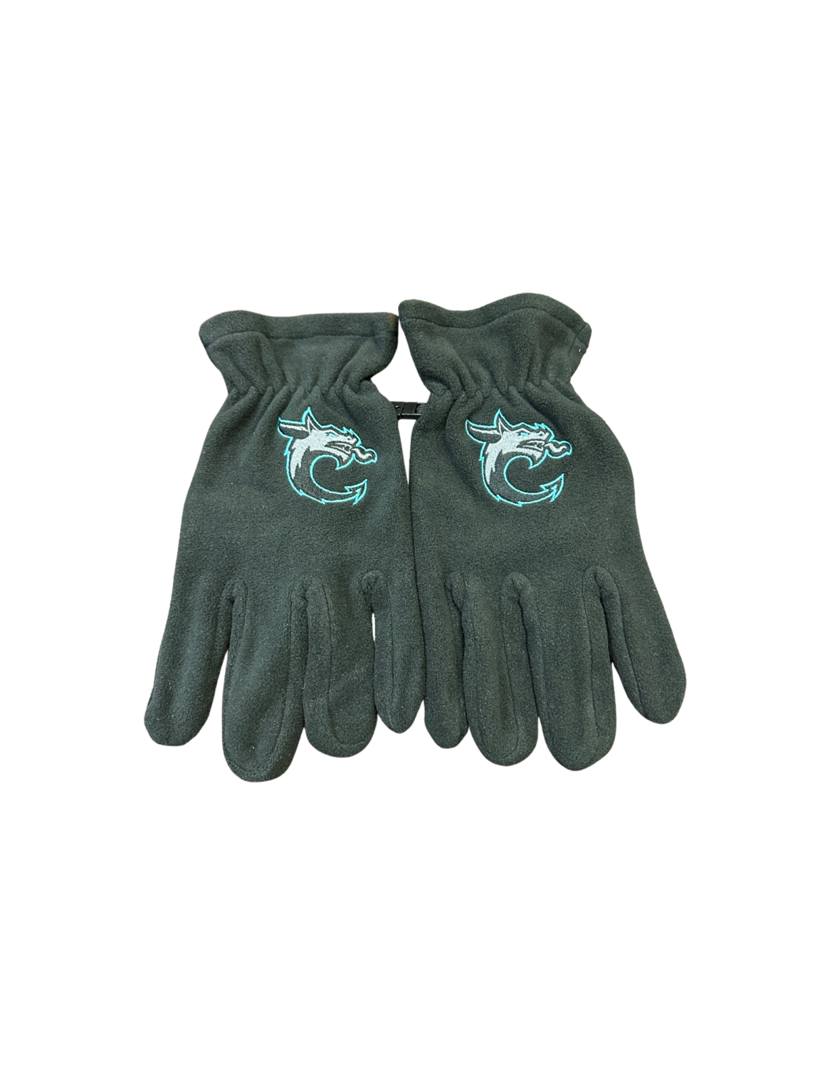 C Logo Black Embroidered Fleece Gloves