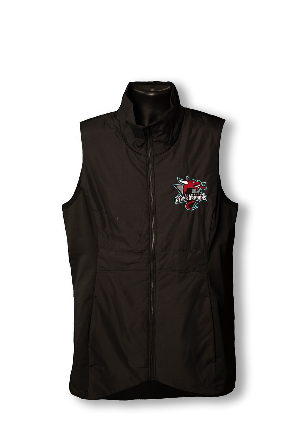 Ladies Main Logo Black Embroidered Vest