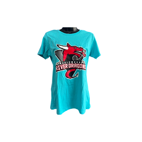 Ladies Short Sleeve Main Logo Teal Tee