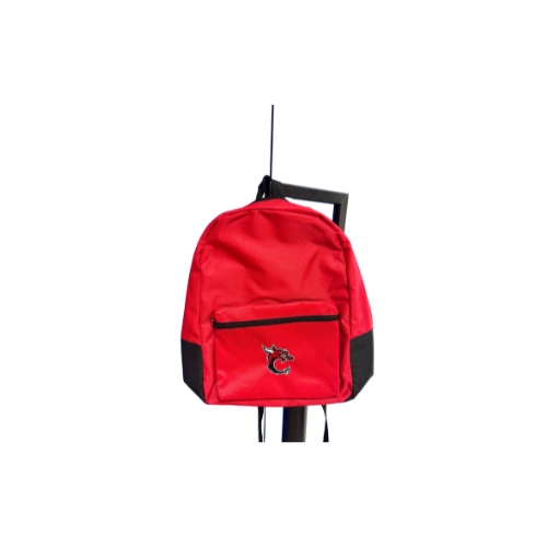 C Logo Embroidered Red Backpack