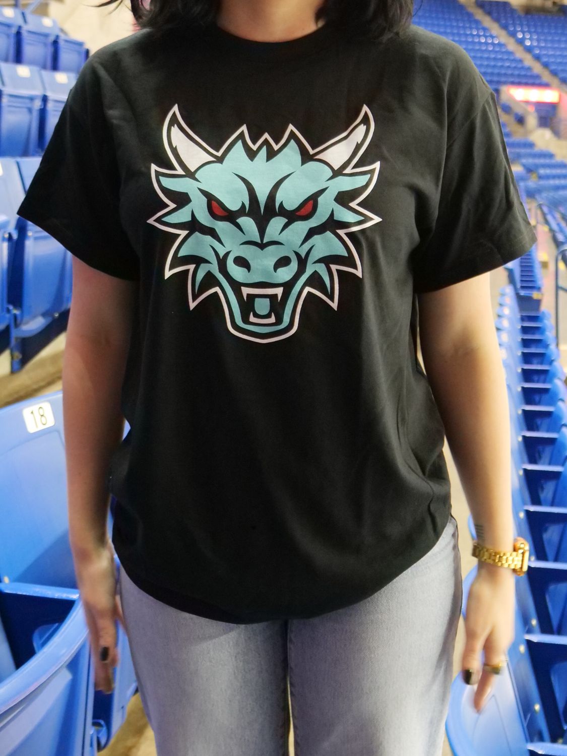 Front Facing Dragon Black Tee
