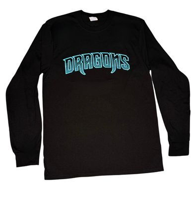 Dragons Wordmark Black Long Sleeve
