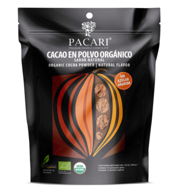Pacari Chocolate Orgánico Polvo sin Azúcar 200g
