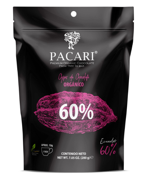 Pacari Chips Choco Orgánico 60% 200g