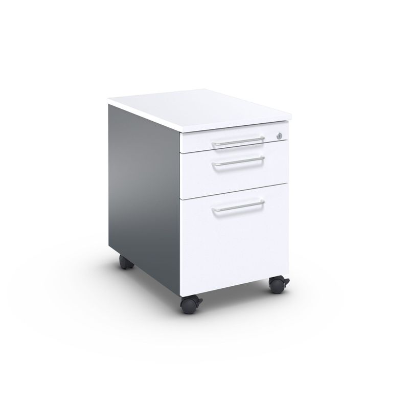 Rollcontainer 2 Schubladen mit Griffen