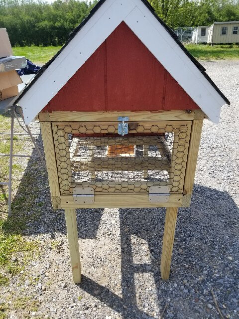 Bunny Hutch.  Single house. Red