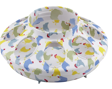 Plastic feed and water base combo for chicks.