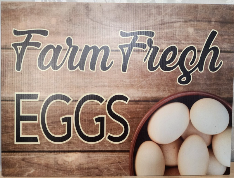 Farm Fresh Eggs with a pallet background YARD SIGN