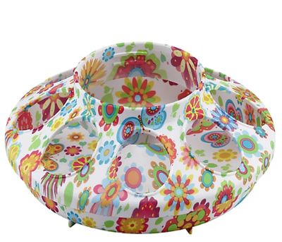 Plastic feed and water base combo for chicks.