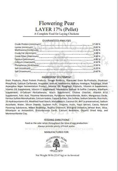 Original SPECIAL BLEND Flowering Pear Poultry recipe SUMMER blend LAYER Feed 17% protein Pellets