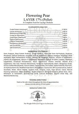 Original SPECIAL BLEND Flowering Pear Poultry recipe SUMMER blend LAYER Feed 17% protein Pellets