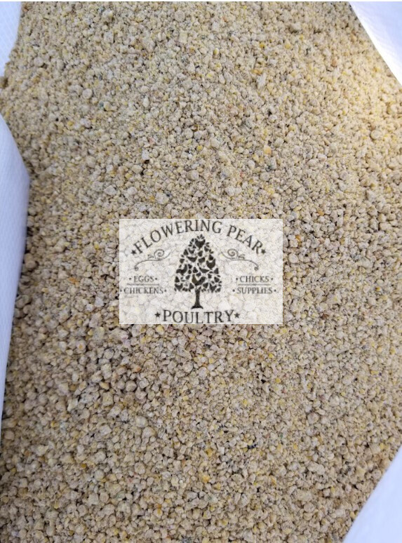 STARTER/GROWER CHICK Feed NON-GMO Flowering Pear Poultry recipe 20% protein Crumble STARTER/GROWER CHICK Feed NON-GMO Flowering Pear Poultry recipe 20% protein Crumble