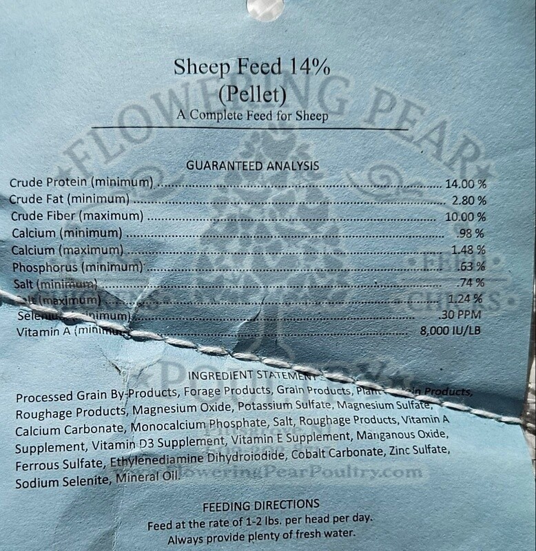 Sheep 14% Protein Pellet