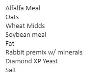 Rabbit feed 16% Protein Pellet