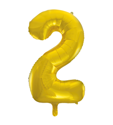 34" 1 Qty Num 2 Gold Foil Ballon