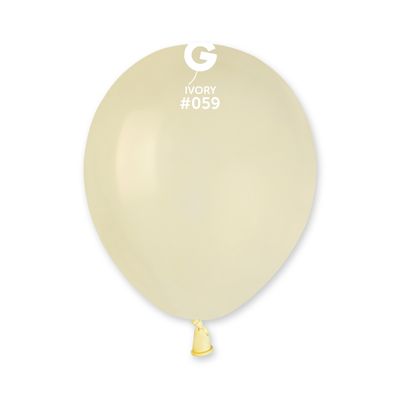 #059 Ivory 055917 Standard Color 5 in 100pcs Gemar Balloons