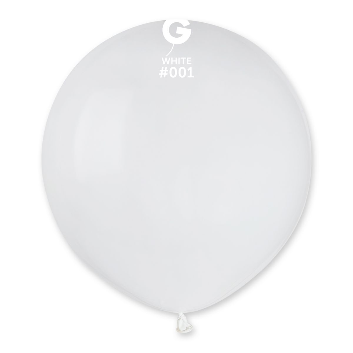 #001 White 200157 Standard Color 19 in 25pcs Gemar Balloons